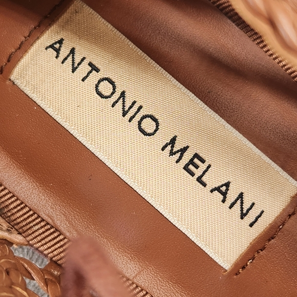 Antonio Melani Flats 9 Brown Woven Leather Myles Crochet Lace Up Loafers New$190 - Picture 13 of 16